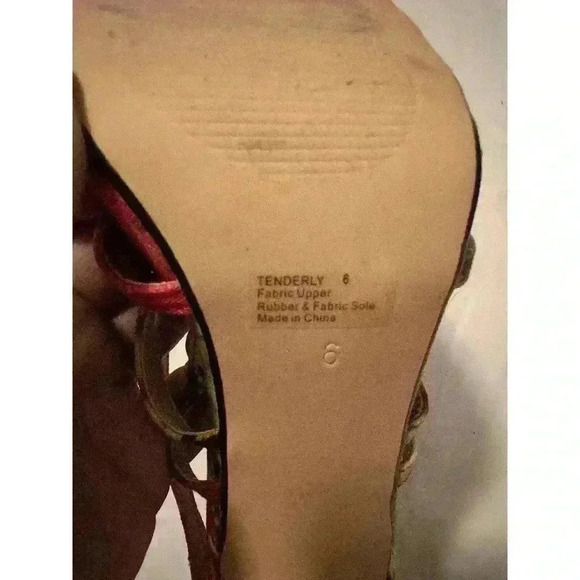 Lemon Drop Tenderly Size 6 Tie-Dye Zipper up Strappy High Heels Colorful Barbie - Picture 6 of 7